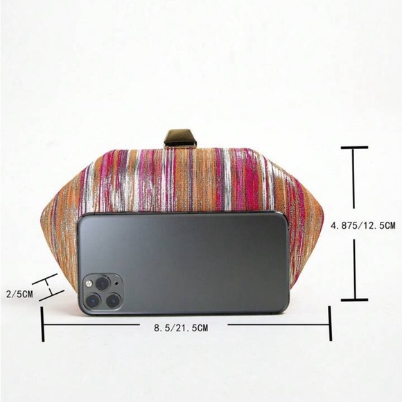 Multicolor Striped Women's Clutch - Picture 8 of 8